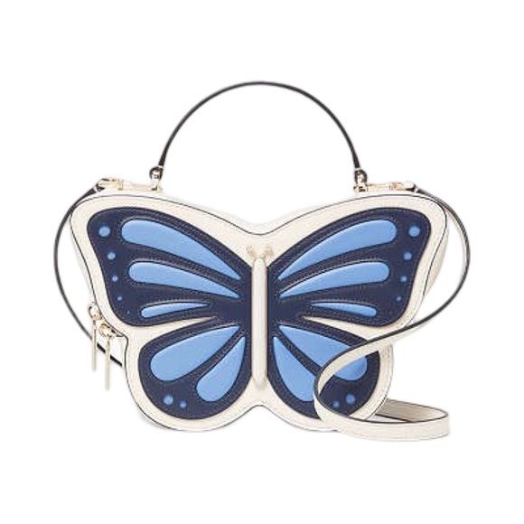 Kate Spade Flutter Fly 3D Butterfly Leather Crossbody In blue multi-color NWOT. - Picture 3 of 16